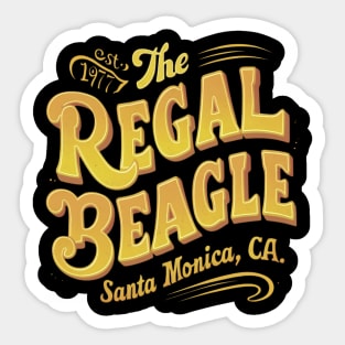 Distressed The regal beagle santa monica Sticker